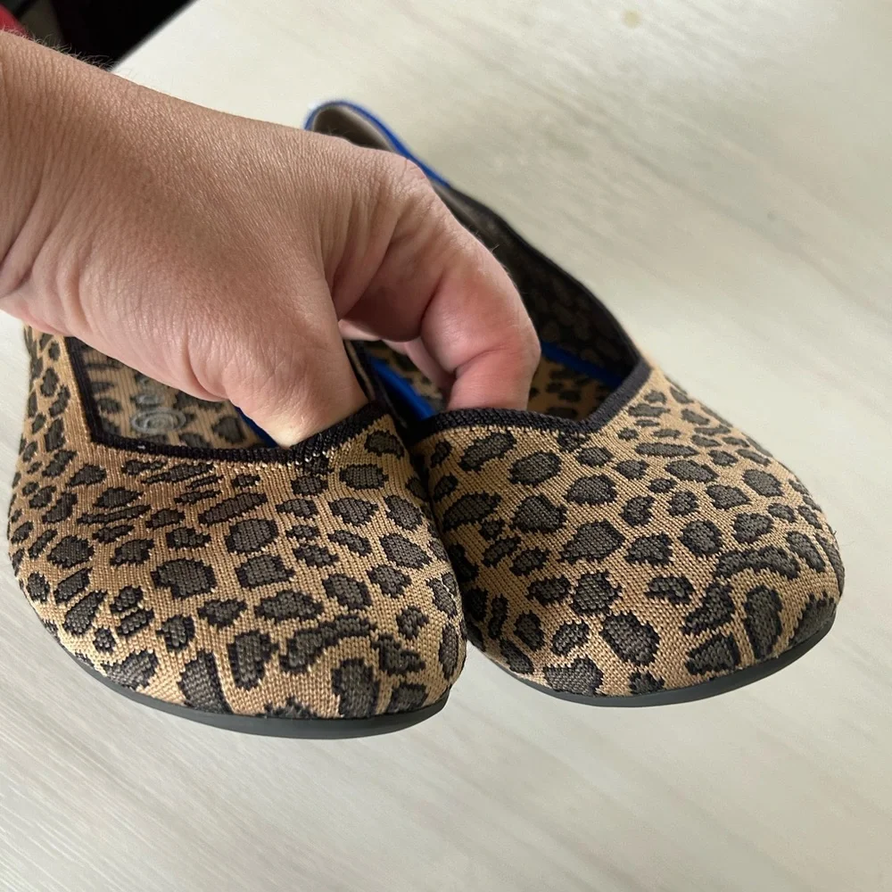 Rothy’s leopard cheetah print flats size 11.5 - Very Good Condition - Picture 2 of 6